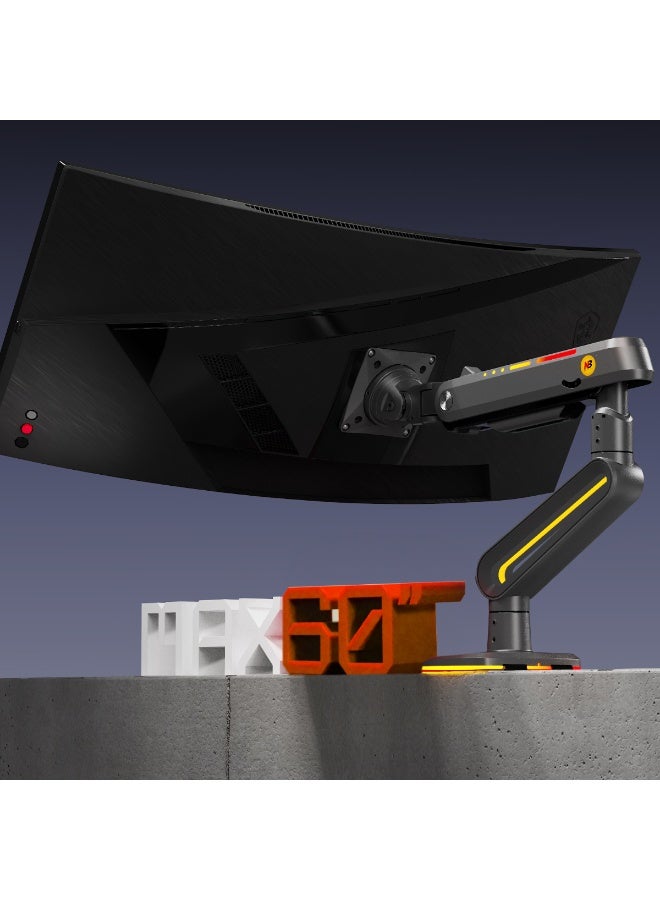 ان بي ايرجونوميك ذراع شاشة ألعاب NB ERGONOMIC F6 ثقيل التحمل لشاشات 32–60 بوصة مسطحة ومنحنية وعريضة جداً (Ultrawide)، يدعم حتى 20 كجم، متوافق مع VESA ‎75x75‎ و‎100x100‎، حامل شاشة قابل للتعديل بآلية زنبرك غازي - Image 2