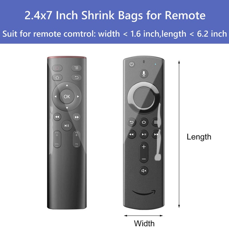 Morepack Remote Control Shrink Wrap Bags,2.4x7 Inches 100 Pieces Remote Control Cover Protector - Image 3