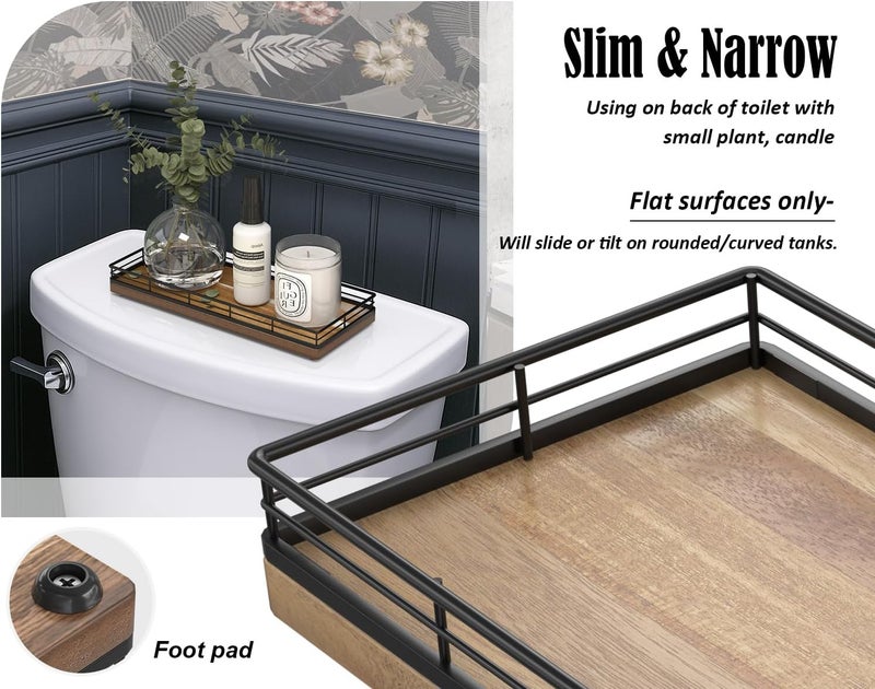 Focusonit Acacia Wood Bathroom Vanity Tray, 11" L Small Countertop Tray for Dresser, Table, Kitchen Counter, Coffee Bar - Image 5