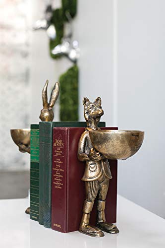 Accent Decor Eric and Eloise Collection 12inch Brass Figurine with Bowl Fox - Image 3