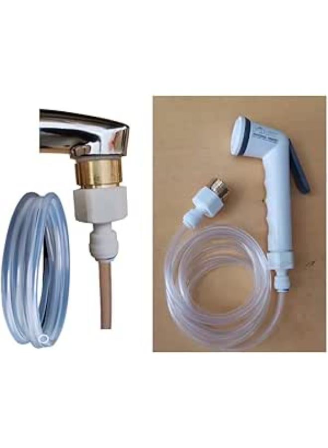 Portable travel shattaf, 2 meters long, mounted on the mixer bridge