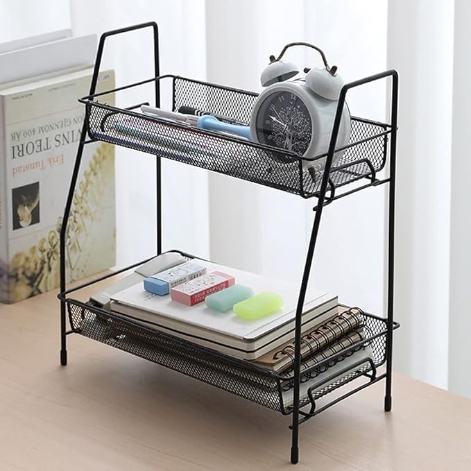 2 - Tier Kitchen Spice Storage Rack Countertop Organizer Rack for Home Bedroom Bathroom Space Saving Multi - Purpose (36 x 14 x 33cm) - Image 3