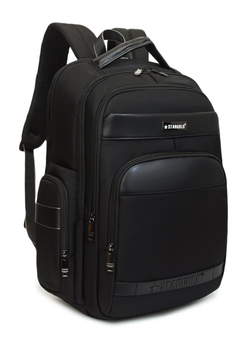 Stargold - Professional Laptop Backpack 19 Inch With USB Charging Port, Trolley Webbing, and Multiple Compartments, Durable Polyester & PU Material - Image 1