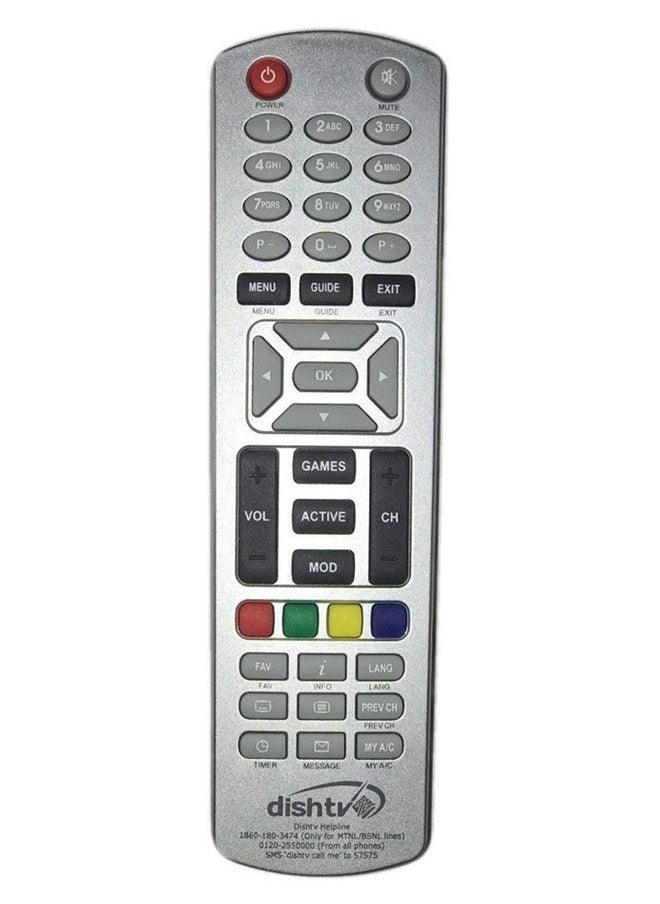 Dishtv Remote Control For Dish TV Silver  - Image 3