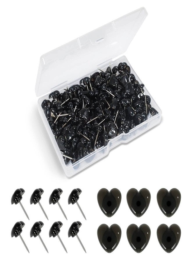 keepsweat Black Heart Push Pins,120-count Decorative Push Pins for Cork Board Plastic Thumb Tacks Steel Cute Push Pins for Bulletin Board Photo Wall Picture Maps Posters Note Home Office Supplies - Image 1