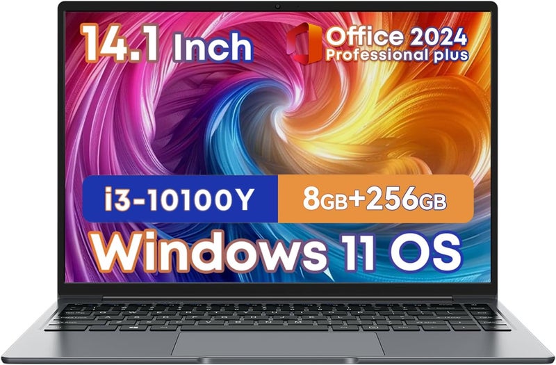 14.1 inch Laptop Computer,CoreBook i3 Dual-Core Processor(Up to 3.9GHz), Office 2024 Traditional Laptop 8GB RAM 256GB SSD, FHD 1920 * 1080,Win 11 Home,laptops for Gaming,WiFi 5,BT 4.2 ，HDMI，Webc - Image 1