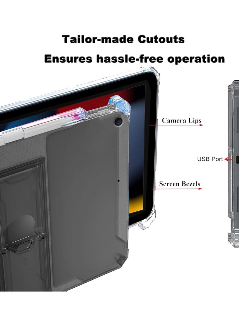 Transparent Stand Case for iPad 9.7 inch (2018/2017),iPad 6th/5th Generation Case Shockproof, Thin Slim Lightweight Anti-Yellowing Bumper, Kickstand Cover, with Pencil Holder - Clear - Image 4