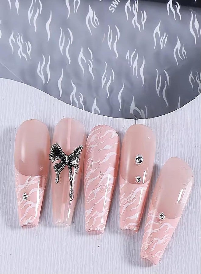 HYWWPFLAY 4 Sheets 3D Black White Zebra Print Nail Stickers, Self - Adhesive 3D Zebra Pattern Nail Art Stickers, French Tip Design Nail Decals for Women Girls DIY Manicure Decor Supplies - Image 5