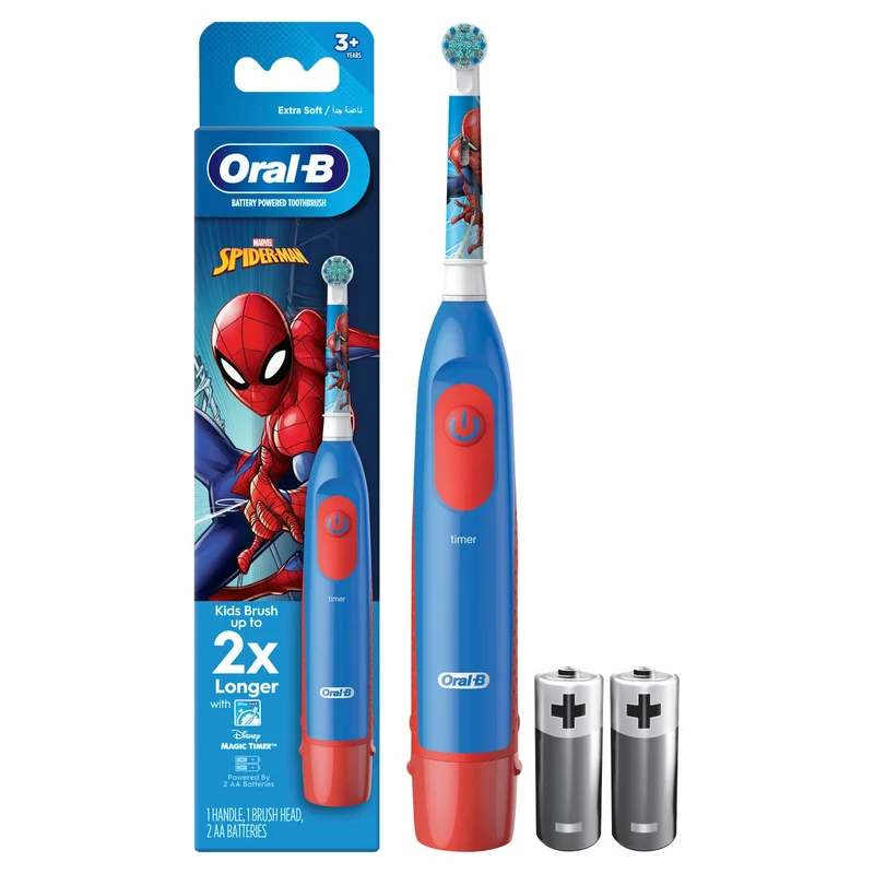 Oral-B Battery Toothbrush Featuring MARVEL SPIDER-MAN for Kids 3+, Precision Clean, Plaque removal, Healthy Gums - DB 5.510.1K