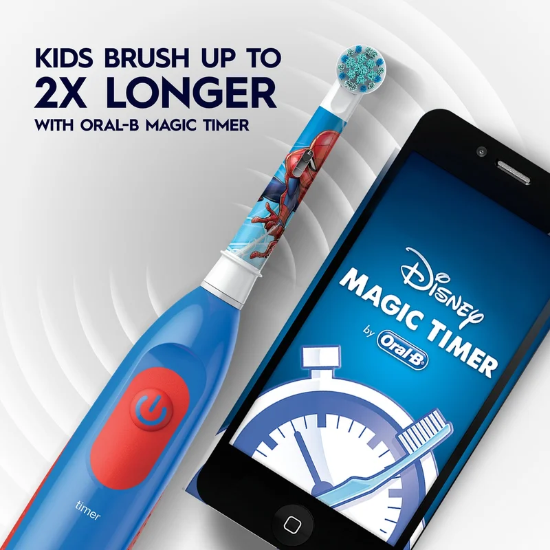Oral-b  Battery Toothbrush Featuring MARVEL SPIDER-MAN for Kids 3+, Precision Clean, Plaque removal, Healthy Gums - DB 5.510.1K for Men | Best Price UAE