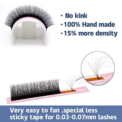 Qeelasee Eyelash Extensions Fake Mink Individual Lashes 0.05 C Curl 9mm Volume Eyelash Extension Salon Use… (C, 9mm) - Image 3