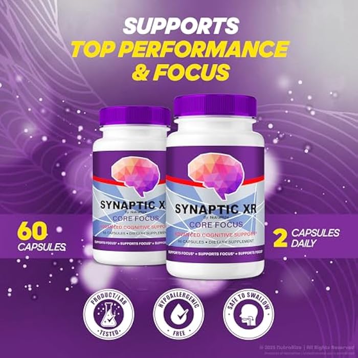 NutraRize Synaptic XR – Daily Support Capsules with a Balanced Blend for Focus, Sharpness, and Everyday Performance| Easy-to-Take Pills for Daily Wellness (60 Capsules) - Image 3