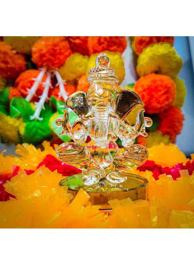 Jaipur ACE Crystal Ganesha Statue Decorative Showpiece Gift Item Best for Home & Office Decor, Car Dashboard and Corporate Gift Items, Ganesh chaturthi Decoration (Crystal Ganesh) - Image 3