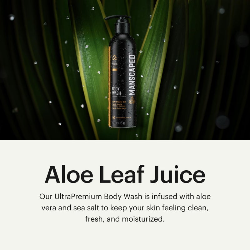 MANSCAPEDÂ® Menâ€™s UltraPremium RefinedÂ® Body Wash, Luxurious Clean Formula Infused with Aloe Vera and Sea Salt, Refreshing and Nourishing Daily Shower Gel for Hydrating Skin, (16 oz) - Image 3