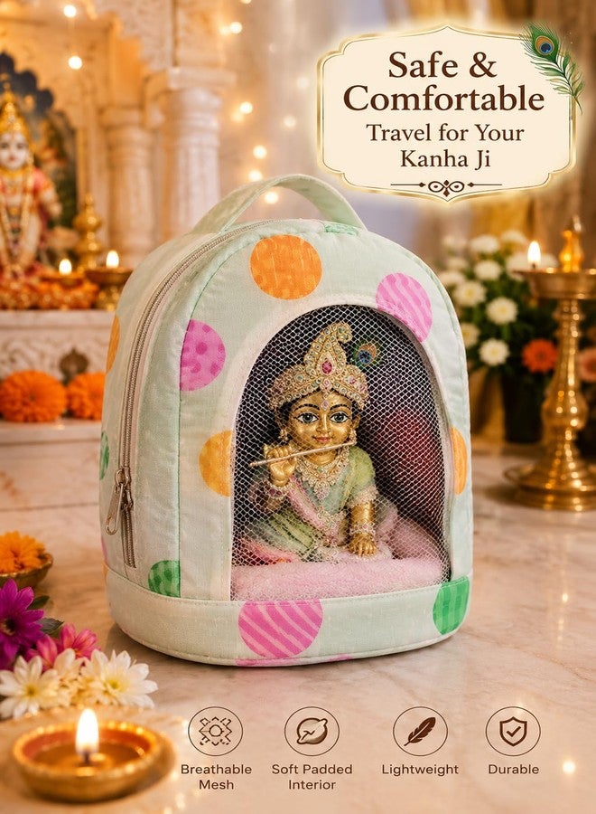 ILuvVastram Laddu Gopal Travel Bag | Printed Handbag with Zipper Closure | Fits Laddu Gopal Idol Size 0, 1, 2, 3, 4 | Random Colors & Patterns - Image 2