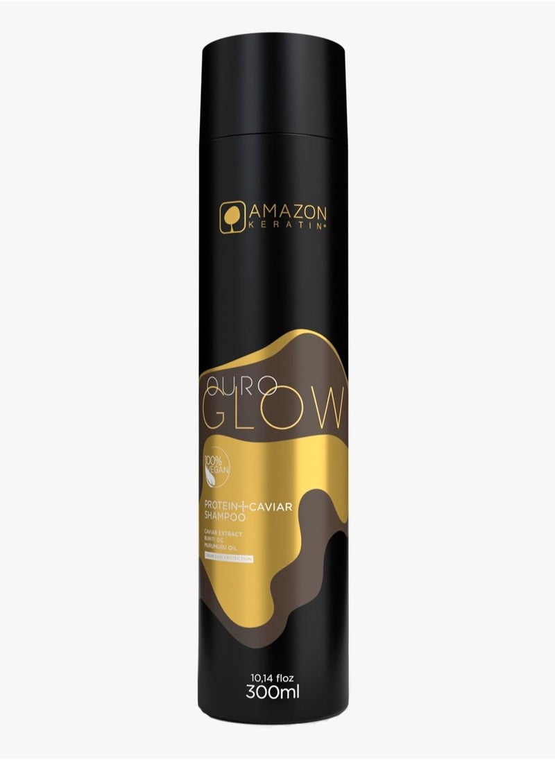 Amazon Keratin Ouro Glow Protein + Caviar Shampoo 300ml  - Image 1