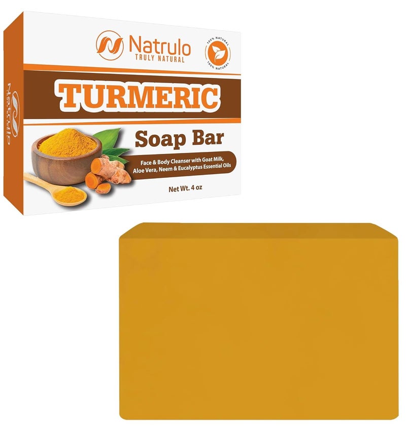 Turmeric Soap Bar for Face  Body  Natural Turmeric Skin Brightening Soap for Dark Spots Intimate Areas Underarms  Turmeric Face Wash Reduces Acne Fades Scars  Cleanses Skin  4oz Made in USA