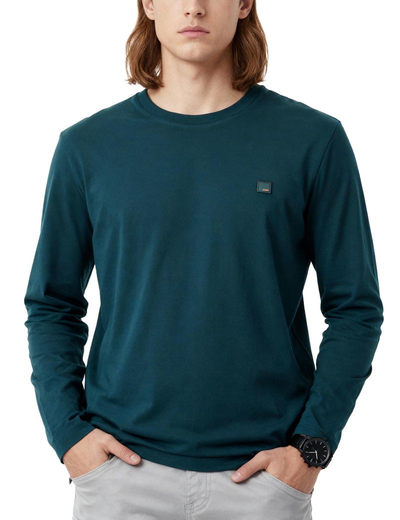 DAMENSCH Men Soft, Body-Adaptive, Fade-Proof & Anti-Pilling Full Sleeve T-Shirts - Stanley Teal - M - Image 1