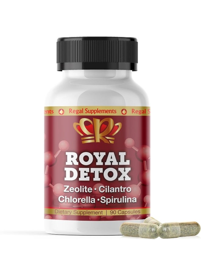 Zeo Health Royal Detox HMC, Natural Cleanse with Cilantro, Chlorella, Zeolite, Spirulina, Apple Pectin, Supports Optimal Energy, Colon Health, Positive Mood, Immune Defense And Reduced Inflammation, 90 Capsules  - Image 1