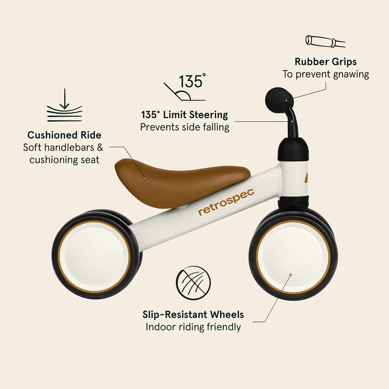 Retrospec Cricket Baby Walker Balance Bike with 4 Wheels for Ages 12-24 Months - Baby Toys & Toddler Toys for 1 Year Olds - Ride On Bicycle - Boys & Girls - Image 4