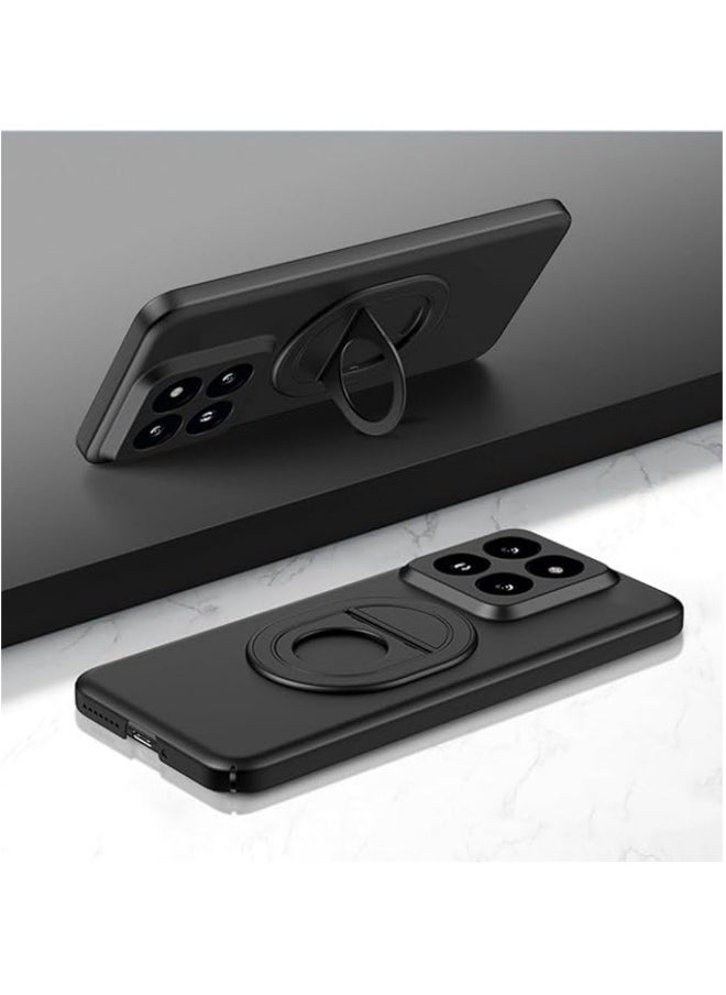 General Slim Case Compatible with Xiaomi 14 Pro with Ring Holder [Support Wireless Charging] Hard PC Matte Back Cover Magnetic Stand Kickstand Case for Mi 14 Pro  - Image 1