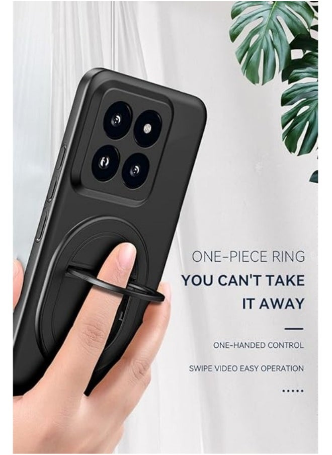 General Slim Case Compatible with Xiaomi 14 Pro with Ring Holder [Support Wireless Charging] Hard PC Matte Back Cover Magnetic Stand Kickstand Case for Mi 14 Pro  - Image 5