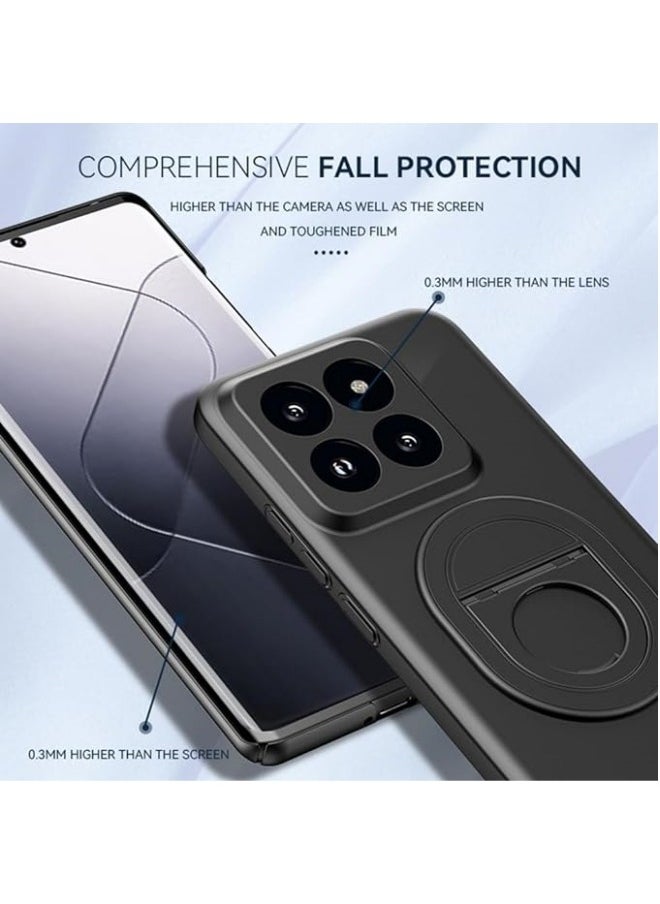 General Slim Case Compatible with Xiaomi 14 Pro with Ring Holder [Support Wireless Charging] Hard PC Matte Back Cover Magnetic Stand Kickstand Case for Mi 14 Pro  - Image 4