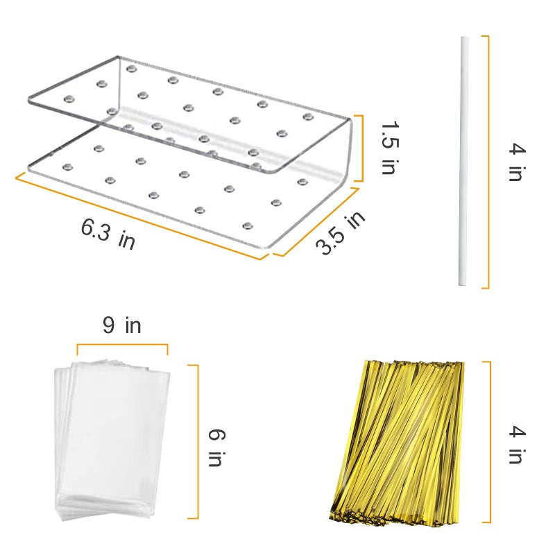 Mr.Foam Acrylic Cake Pop Stand Display Holder With Lollipop Sticks  Treat Bags And Twist Ties For Candy Making - Image 2