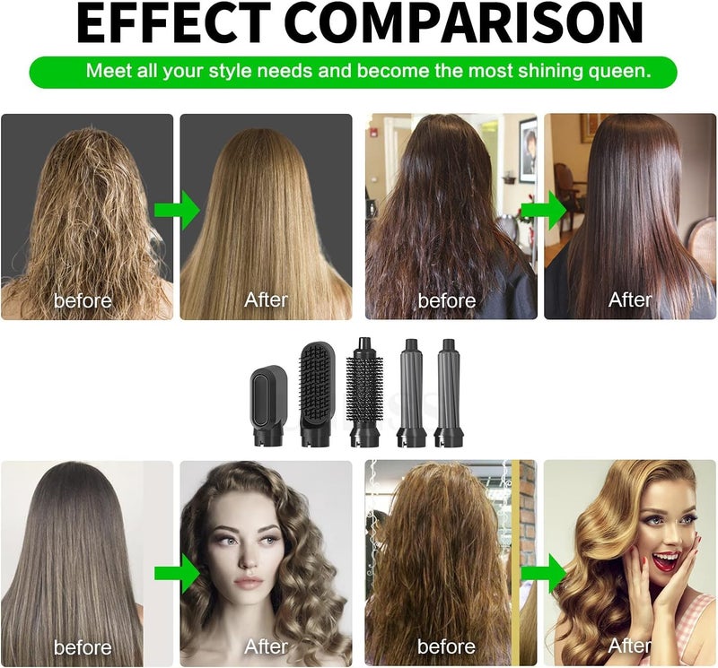 Drumstone (𝗦𝗽𝗲𝗰𝗶𝗮𝗹 𝟱 𝗬𝗲𝗮𝗿𝘀 𝗪𝗮𝗿𝗿𝗮𝗻𝘁𝘆) 5-in-1 Hair Pick Electric One Step Hair Dryer & Fast Hair Straightener Hot Air Brush & Hot Air Styler for Effortless Styling - Image 5