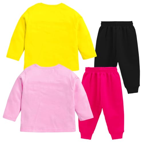 Kuchipoo Baby Girl Regular Fit Cotton T-Shirts and Pyjamas Set (KUC-PSUT-147, 3-6 Months, Multi-Colored) - Image 2