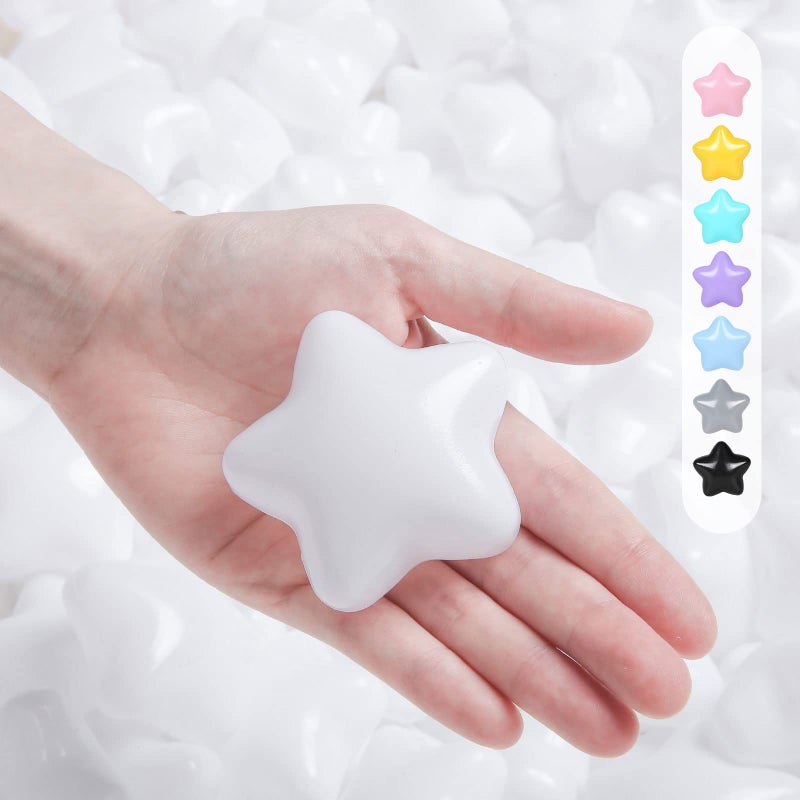 TRENDPLAY Star Balls for Ball Pit 100pcs 24 in Plastic NonToxic Play Toys Tent Pool Playhouse Playpen Party Decoration Pearl Gold - Image 2