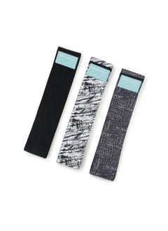 BRIGHTLY LABS Resistance Bands Fabric ,Exercise Bands Non Slip Hip Elastic Bands For Hip, Legs, Glutes And Thighs Workout, Thick Wide Fitness Loop Circle Resistance Bands, Set Of 3 Pack  (Black)  - Image 1