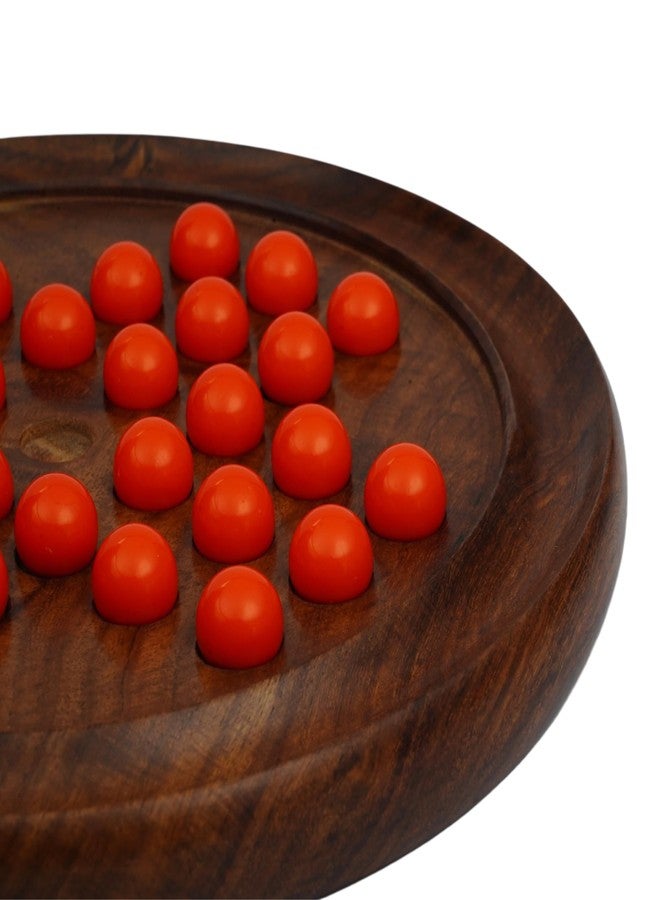 Toolart Wooden Solitaire Board Game in with Acrylic Beads 16mm Brain-vita Unique Game 9" - Best Gift for Kids, Teens & Adults Made in India (Solitaire_R) - Image 3