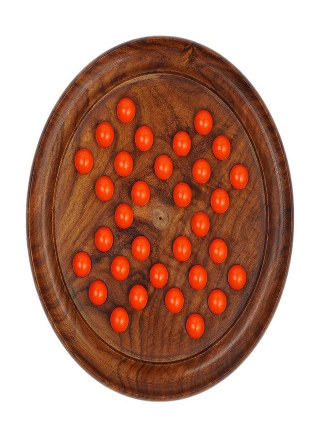 Toolart Wooden Solitaire Board Game in with Acrylic Beads 16mm Brain-vita Unique Game 9" - Best Gift for Kids, Teens & Adults Made in India (Solitaire_R) - Image 2