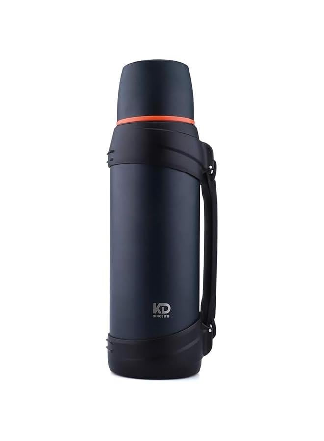 HOOKOR Large flask- 2.5L Stainless Steel Insulated Bottle for Travel with BPA Free Cup Oversized Vacuum Insulated Thermoses with Handle and Strap for Hot & Cold Drink - Image 1