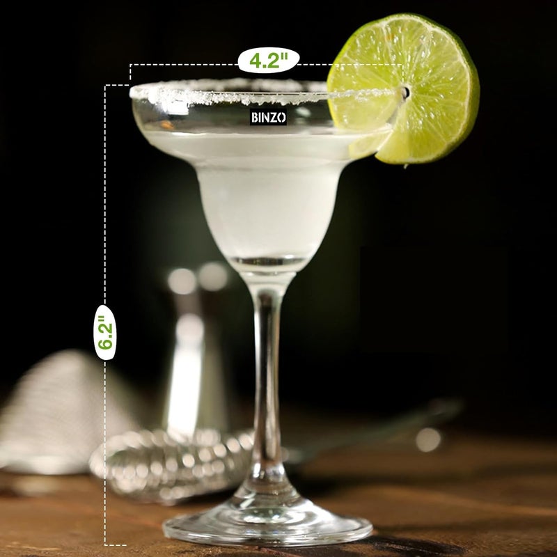BINZO BINZO Margarita Cocktail Glasses Set of 6 240 ml Glasses for Parties Martini Mocktail Pina Coladas Cosmopolitan Champagne Coupe Wine Juice Dessert 6  - Image 2