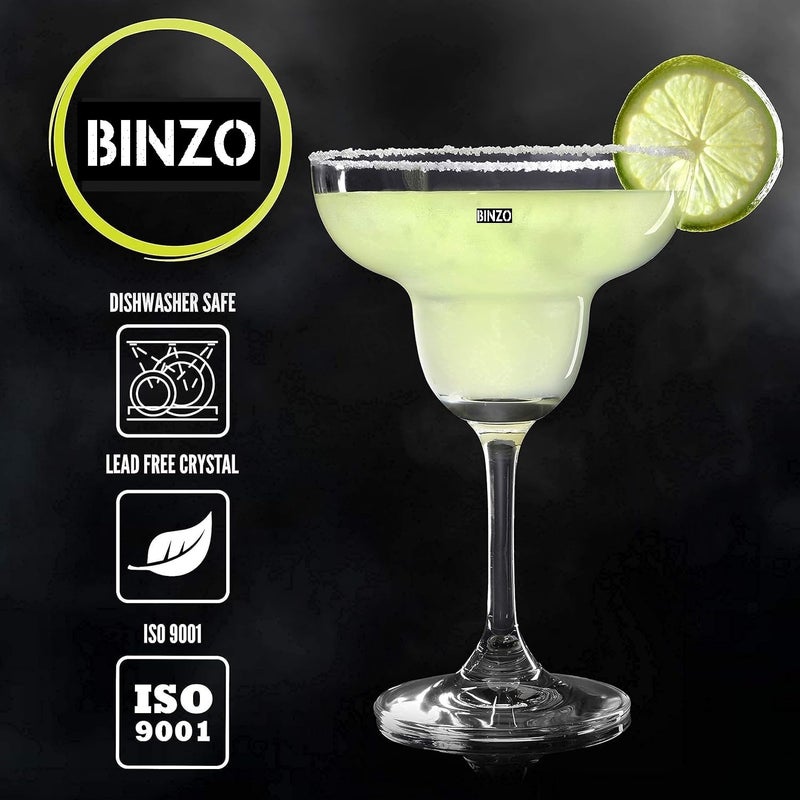 BINZO BINZO Margarita Cocktail Glasses Set of 6 240 ml Glasses for Parties Martini Mocktail Pina Coladas Cosmopolitan Champagne Coupe Wine Juice Dessert 6  - Image 3