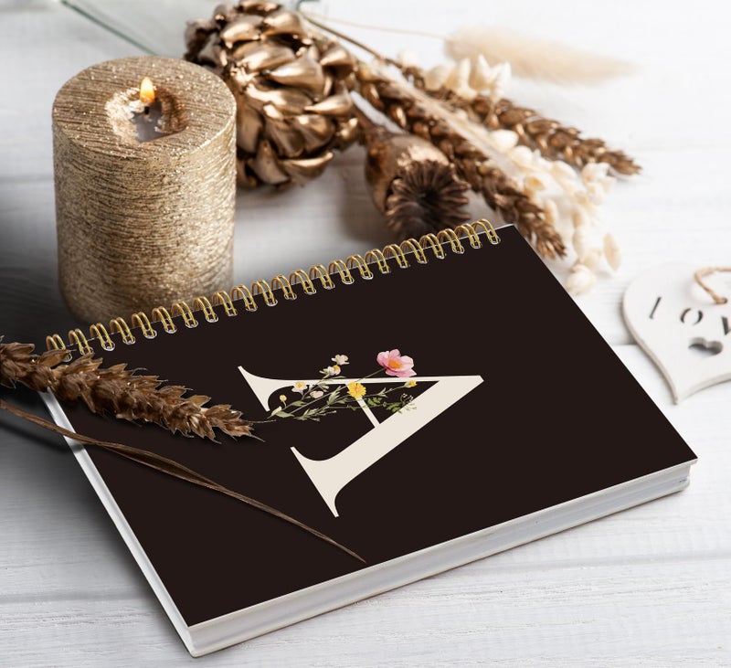 foedor Trendy Personalized Journal Hardcover Spiral Notebook,Black Initial Letter A Notebook,Monogrammed Gifts for Women Teen Girl,College Ruled Hardcover Spiral Notebook 5.5 x 8.3 - Image 4