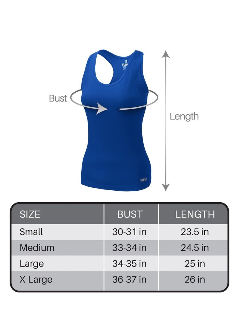 FLUSH Flush Women's Tank Top Ribbed Yoga Tank Top Racerback Long Tight Fit Gym Shirt - Pack of 3  - Image 5