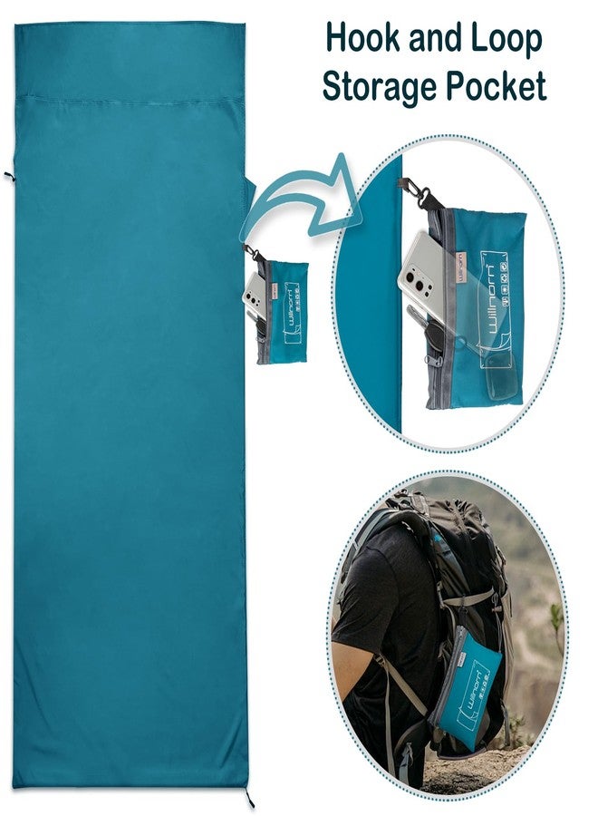WILLNORN Sleeping Bag Liner, Ultralight Silky Satin Adult Sleep Sack & Self Tan Sleep Sack with Two-Way-Zipper, Single Camping Sheet & Travel Sheets for Hotel - Image 3