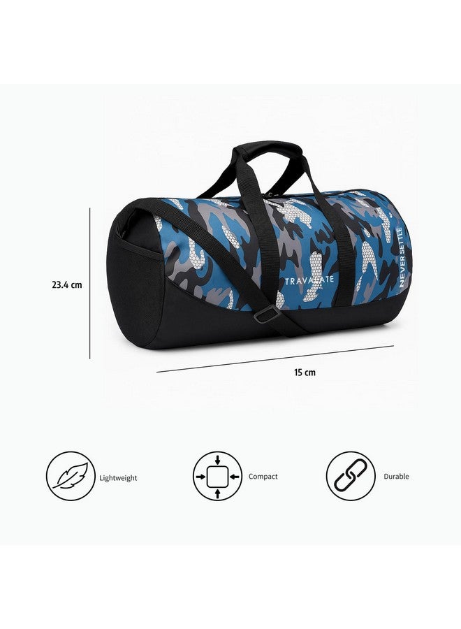 Travalate¬Æ 18 Inch Sports Duffle Gym Bag with Separate Shoe Compartment, 30L Waterproof Gym Duffel Bag, Lightweight Sports, Yoga, Travel Bag Ideal for Men and Women -Military Blue (18 X 10 X 9.5 in) - Image 3