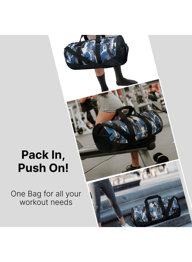 Travalate¬Æ 18 Inch Sports Duffle Gym Bag with Separate Shoe Compartment, 30L Waterproof Gym Duffel Bag, Lightweight Sports, Yoga, Travel Bag Ideal for Men and Women -Military Blue (18 X 10 X 9.5 in) - Image 2