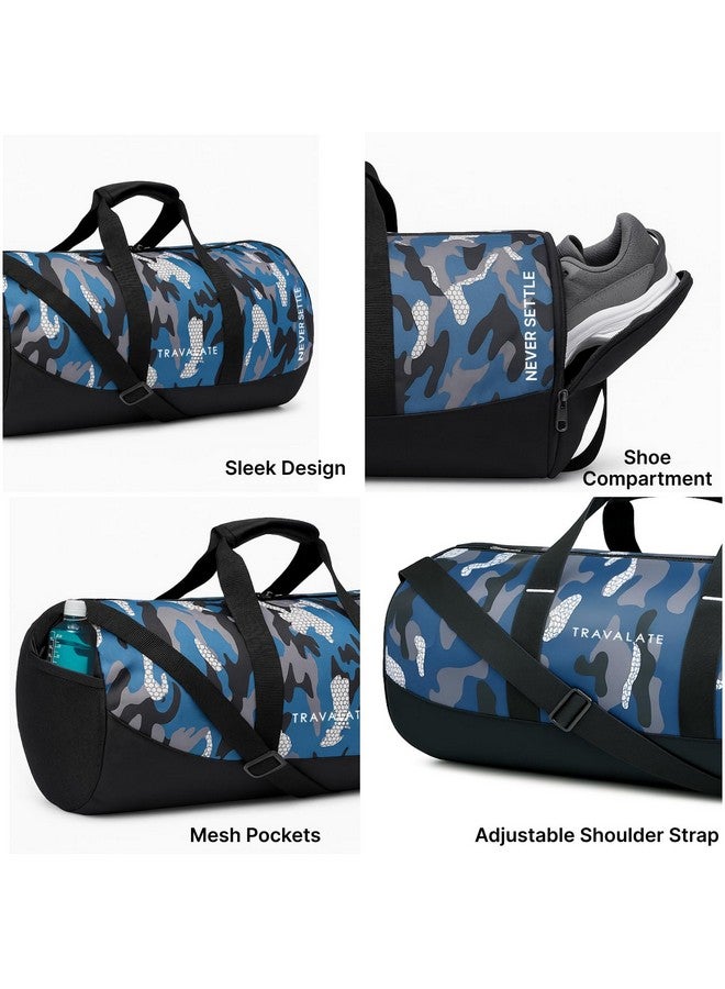 Travalate¬Æ 18 Inch Sports Duffle Gym Bag with Separate Shoe Compartment, 30L Waterproof Gym Duffel Bag, Lightweight Sports, Yoga, Travel Bag Ideal for Men and Women -Military Blue (18 X 10 X 9.5 in) - Image 4