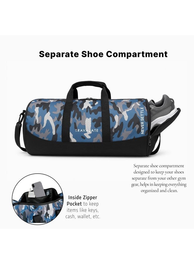 Travalate¬Æ 18 Inch Sports Duffle Gym Bag with Separate Shoe Compartment, 30L Waterproof Gym Duffel Bag, Lightweight Sports, Yoga, Travel Bag Ideal for Men and Women -Military Blue (18 X 10 X 9.5 in) - Image 5
