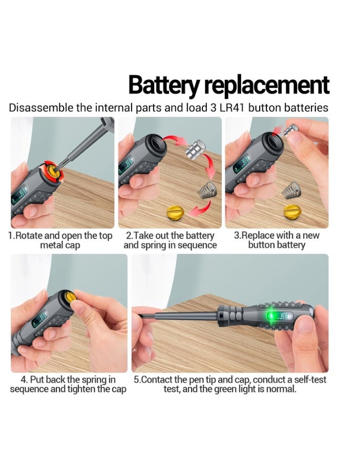 2-in-1 High Torque Strong Magnetic Flathead Phillips Screwdriver Electricity Detector Electric Non-Contact Voltage Tester Pen Electrical Current Power Circuit Live Wire Electrician Tester - Image 5