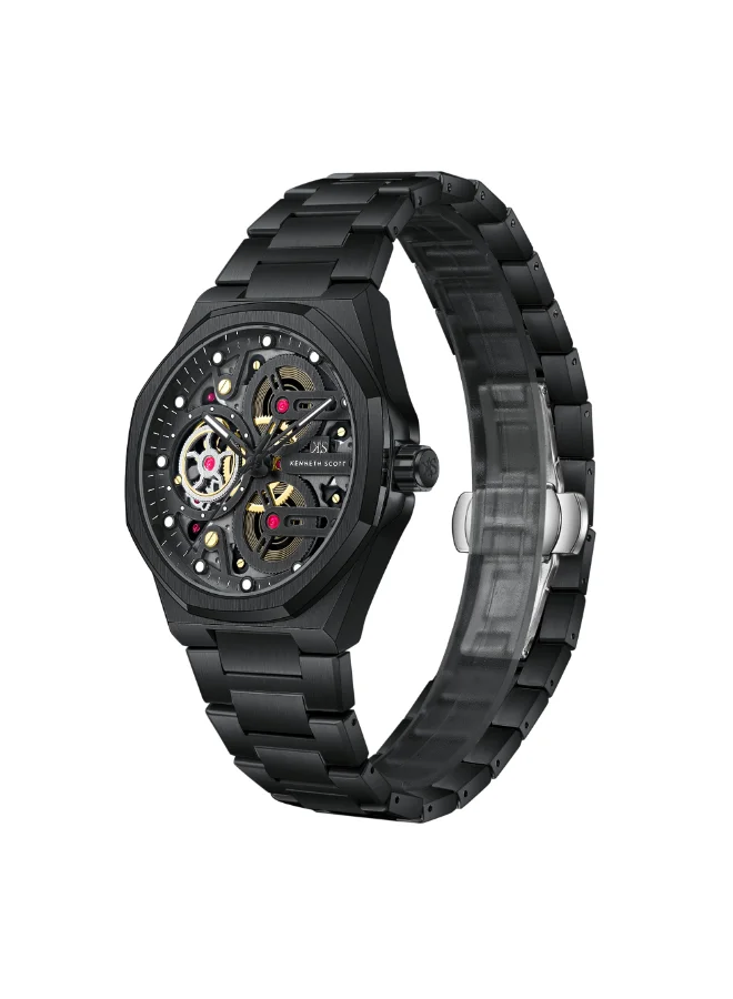 Kenneth Scott Men's Stainless steel Miyota 3H Watch K26012-BBBB - 43 mm