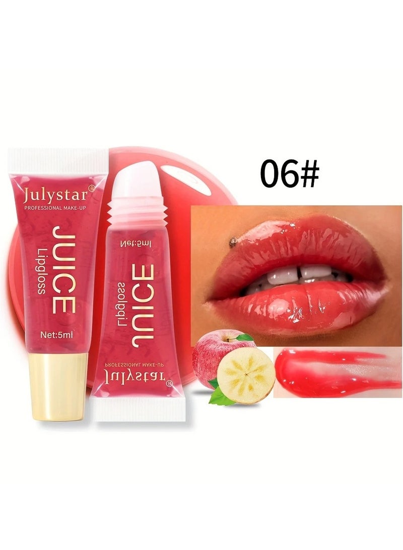 Julystar Natural Fruit Flavor Lip Oil & Gloss Set - Long-Lasting Moisturizing, Mirror Shine, Pouty Lips Effect - Vegan, Paraben-Free, Perfect for Daily Hydration & Gifts[06] - Image 1