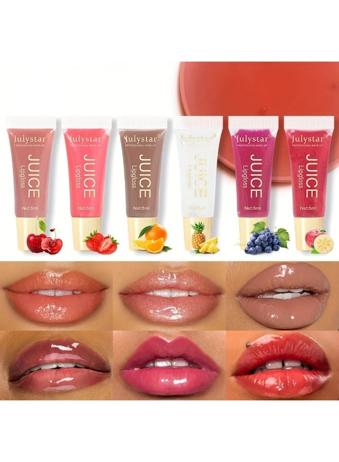 Julystar Natural Fruit Flavor Lip Oil & Gloss Set - Long-Lasting Moisturizing, Mirror Shine, Pouty Lips Effect - Vegan, Paraben-Free, Perfect for Daily Hydration & Gifts[06] - Image 3
