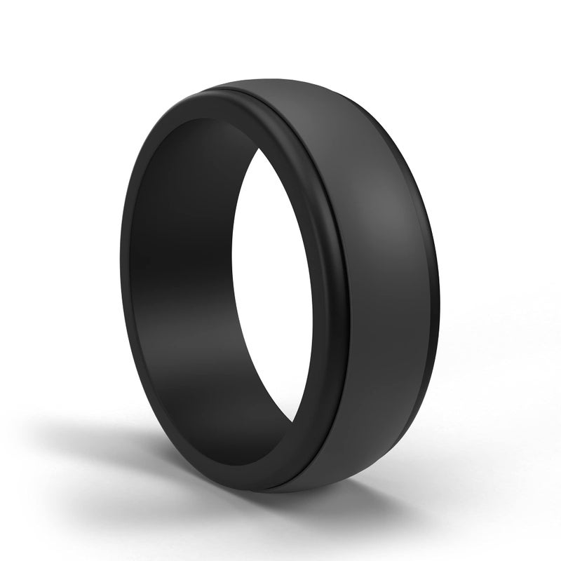 POPCHOSE Mens Silicone Wedding Rings, Silicone Rings Mens Silicone Rubber Wedding Bands for Men Size 7 8 9 10 11 12 13, 1 Pack, Size 9 - Image 1