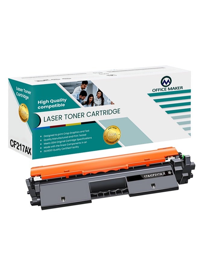 Office Maker High Capacity Compatible Toner Cartridge Replacement for HP 17AX CF217AX Use for LaserJet Laserjet Pro M102w M130fw, Laserjet Pro MFP M130fw M130nw M130fn M130a Black (with Chip) 3000 Pages - Image 1
